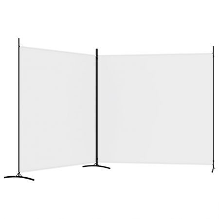 2-Panel Room Divider White 348x180 cm Fabric