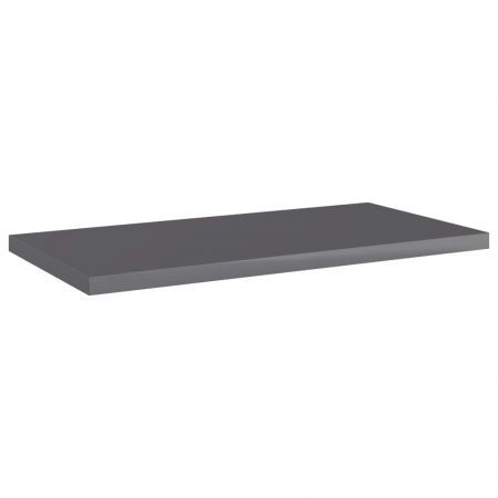 Bookshelf Boards 4 pcs High Gloss Grey 40x20x1.5 cm Engineered Wood