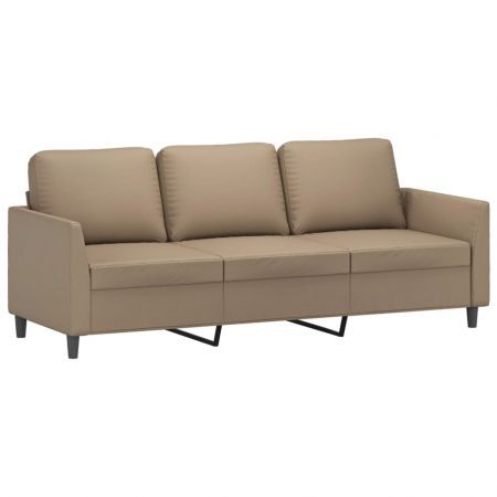 3-Seater Sofa Cappuccino 180 cm Faux Leather