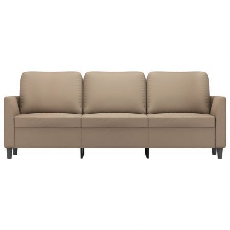 3-Seater Sofa Cappuccino 180 cm Faux Leather