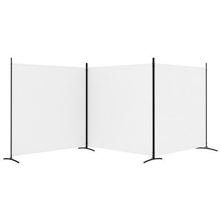 3-Panel Room Divider White 525x180 cm Fabric