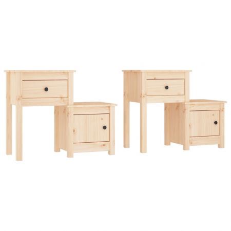 Bedside Cabinets 2 pcs 79.5x38x65.5 cm Solid Wood Pine