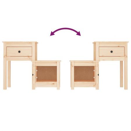 Bedside Cabinets 2 pcs 79.5x38x65.5 cm Solid Wood Pine