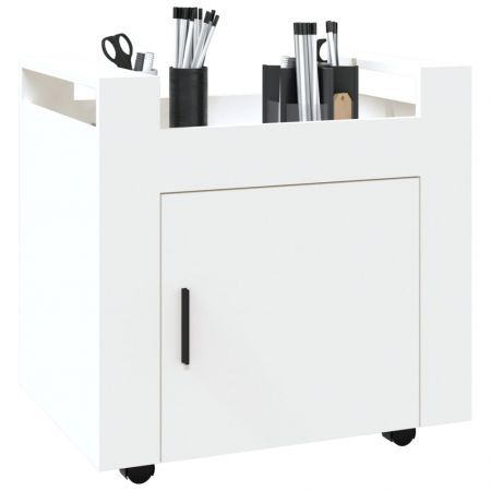 Desk Trolley White 60x45x60 cm Engineered Wood