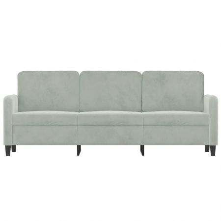 3-Seater Sofa Light Grey 180 cm Velvet