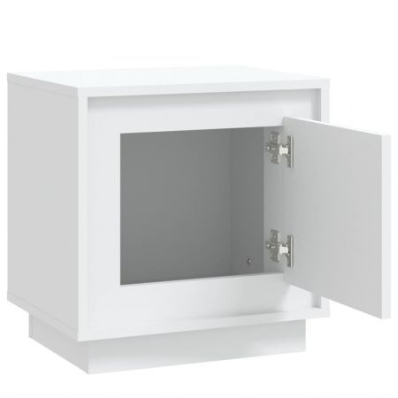 Bedside Cabinet White 44x35x45 cm Engineered Wood