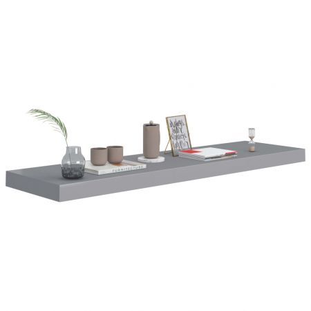 Floating Wall Shelf Grey 90x23.5x3.8 cm MDF