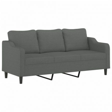 3-Seater Sofa Dark Grey 180 cm Fabric