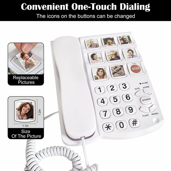 It can Edit 9 one Touch Memory Speed Dialing and Images,Elderly Image Phone,Phone for Patients with Alzheimer's Disease and Enlarged Phone for Patients with Hearing Impairment