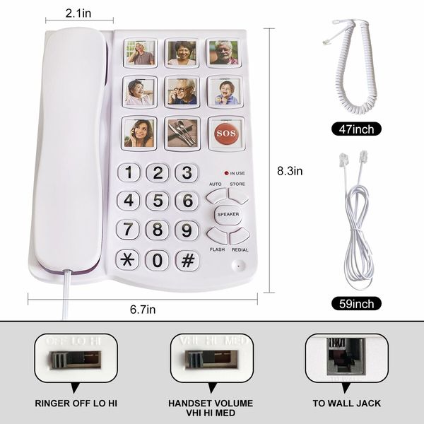 It can Edit 9 one Touch Memory Speed Dialing and Images,Elderly Image Phone,Phone for Patients with Alzheimer's Disease and Enlarged Phone for Patients with Hearing Impairment