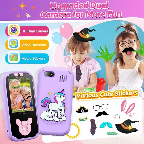 Kids Smart Phone Toys, Touch Screen MP3 Player,Learning Toys,Smart Kids Camera Christmas Birthday Gifts Toys for Girls Boys,Purple