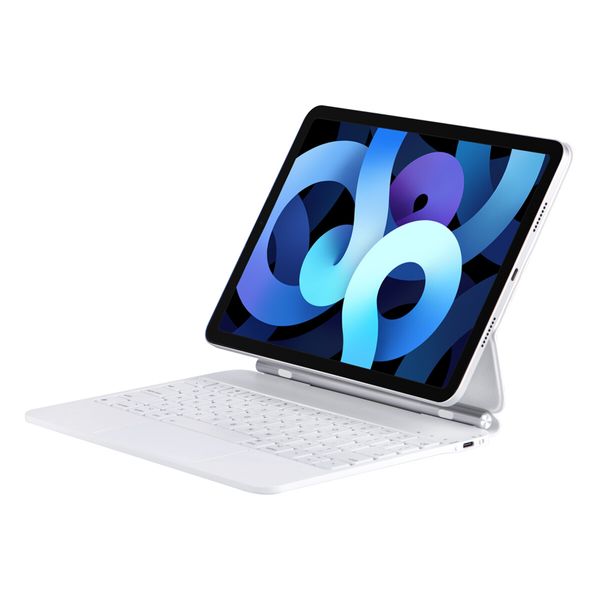 Magic Magnetic Keyboard for 11inch iPad,Slim Keyboard Cover,3 Brightness Levels,Multi-Touch Trackpad - White