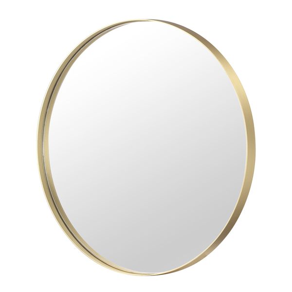 60cm Round Wall Mirror Bathroom Vanity Standing Large Bedroom Gold Decorative Mount Circle Hallway Makeup Shower Shaving