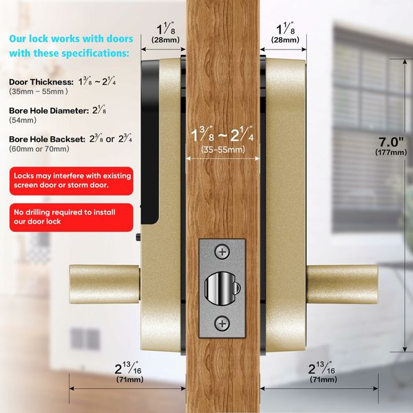 Smart Lock - Keypad Keyless Entry Door Lock - Biometric Fingerprint Smart Door Lock - Passcode Code Door Lock - Digital Door Lock - Door Knob - Door Lever - Deadbolt Alternatives