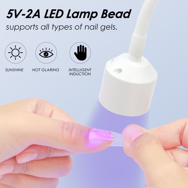 Mini USB UV/LED Light for Gel Nails 360 Degree Freely Adjustable Tube Nail Dryer Convenient UV Lamp For Nails Art Decoration