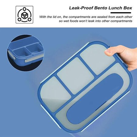 16p Bento Lunch Box Set BPA Free Kids 4 Compartments & Spoon 1300 ML Leakproof Food Storage Box for School Food Storage Containers