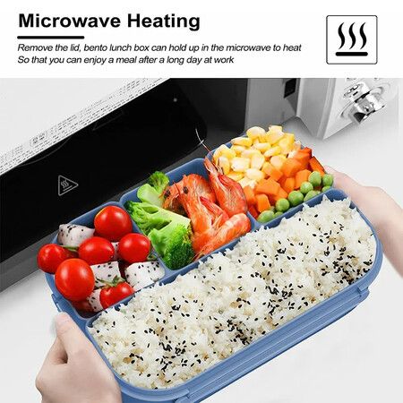 16p Bento Lunch Box Set BPA Free Kids 4 Compartments & Spoon 1300 ML Leakproof Food Storage Box for School Food Storage Containers