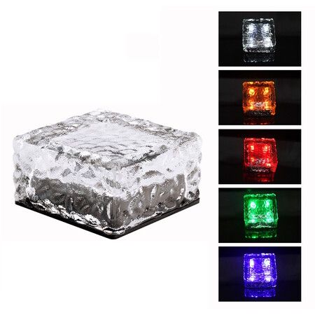 5pack Solar Brick Lights Ice Cube Light Outdoor Waterproof Paver Landscape  for Garden, Pathway, Driveway, Walkway Decor