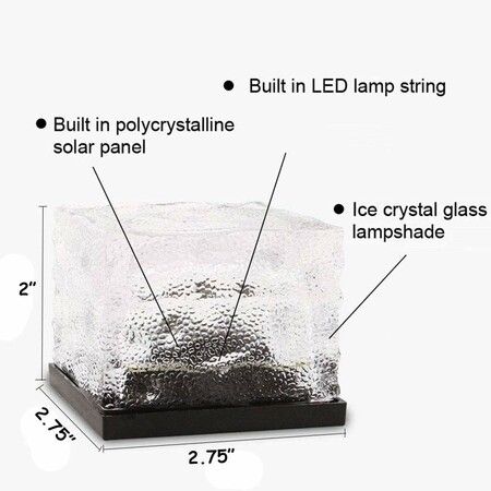 5pack Solar Brick Lights Ice Cube Light Outdoor Waterproof Paver Landscape  for Garden, Pathway, Driveway, Walkway Decor