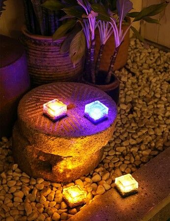 5pack Solar Brick Lights Ice Cube Light Outdoor Waterproof Paver Landscape  for Garden, Pathway, Driveway, Walkway Decor