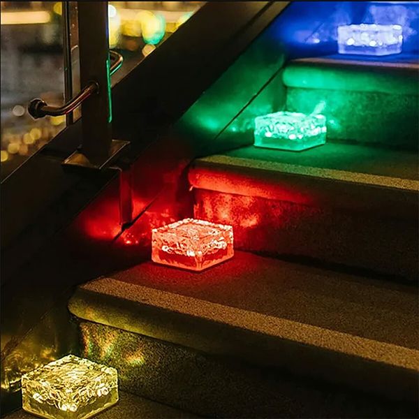 5pack Solar Brick Lights Ice Cube Light Outdoor Waterproof Paver Landscape  for Garden, Pathway, Driveway, Walkway Decor