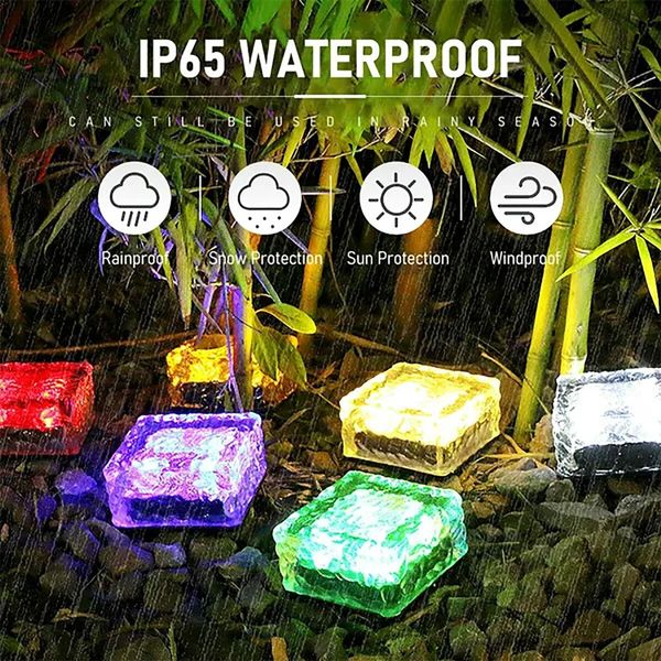 5pack Solar Brick Lights Ice Cube Light Outdoor Waterproof Paver Landscape  for Garden, Pathway, Driveway, Walkway Decor