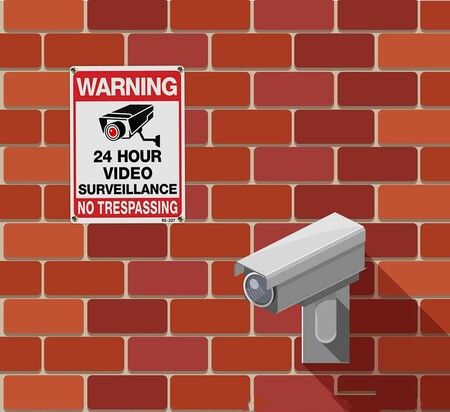 2 Pack Warning Security Cameras in Use   Video Surveillance Sign No Trespassing Sign 20x30 Tin plate Iron UV Ink Printed,Durable Weatherproof