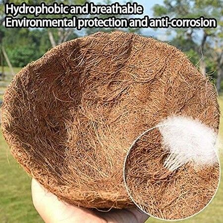 3 Pack 16 Inch Hanging Basket Coco Liners Replacement,100% Natural Round Coconut Coco Fiber Planter Basket Liners for Hanging Basket Flowers/Vegetables