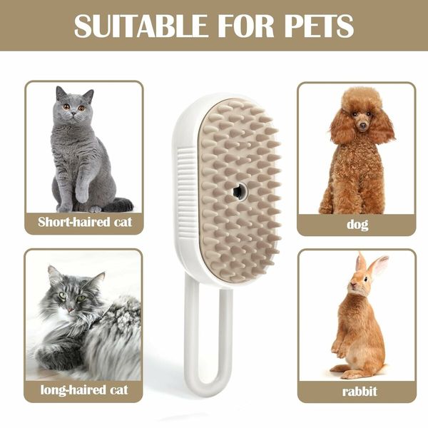 Steamy Cat Brush, Cat Steam Brush for Massage, Self Cleaning Spray Comb for Cats Massage Shedding