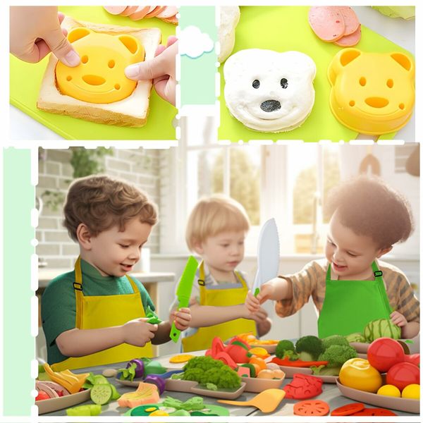 28PC Montessori Kitchen Tools Kids Cooking Safe Knives Educational Birthday Gifts Boys Girls Gifts