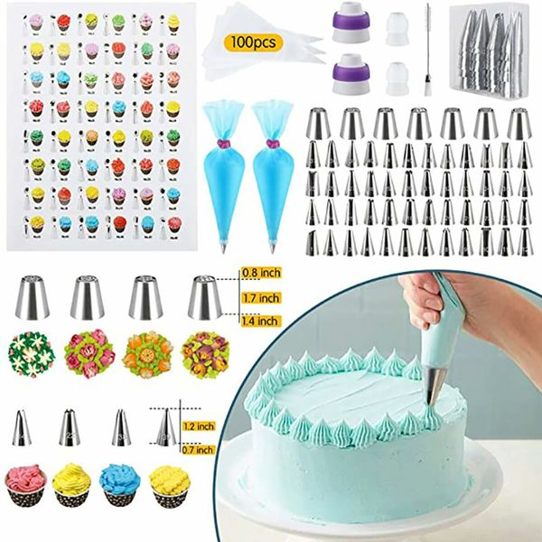 468PC Cake Decorating Supplies Kit Baking Tools 4 Tier LED Stand 3 Springform Pans Turntable Piping Tips Spatulas