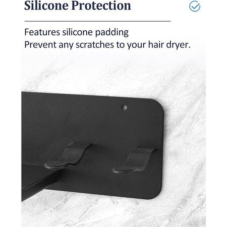 Hair Dryer Holder Wall Mount for Dyson Supersonic Airwrap Hair Dryer, Metal Blow Dryer Stand Attachments Storage for Bathroom and Salon, Black