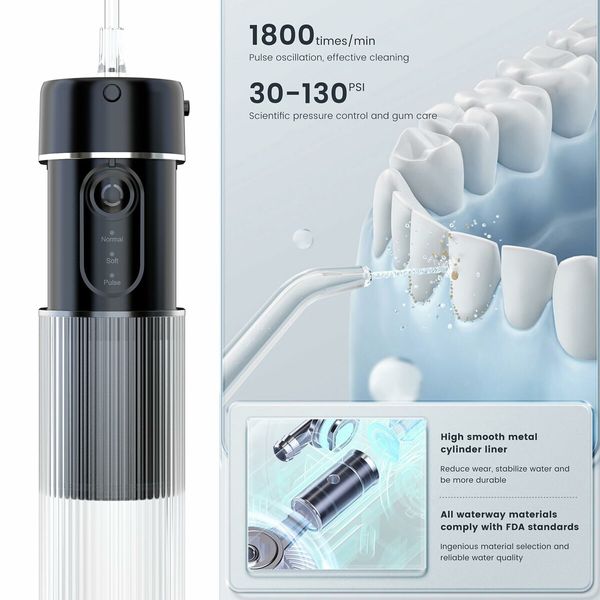 Water Flosser Cordless for Teeth Portable Power Dental Flossers Telescopic Water Tank for Home & Travel Oral Irrigator Cleaner Pick for Teeth