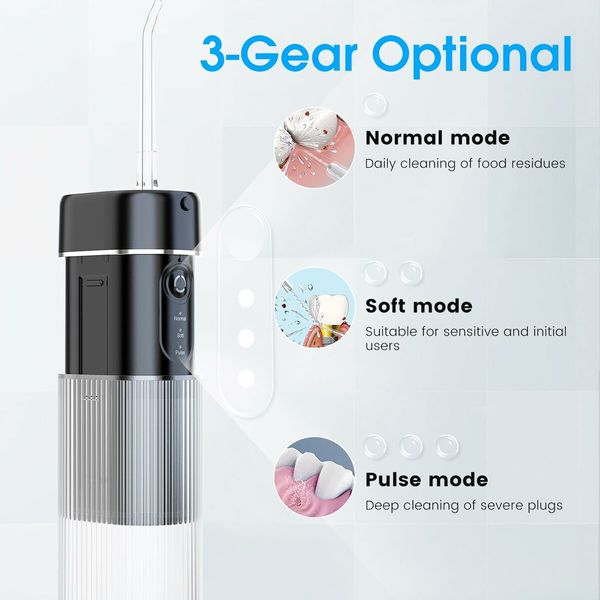 Water Flosser Cordless for Teeth Portable Power Dental Flossers Telescopic Water Tank for Home & Travel Oral Irrigator Cleaner Pick for Teeth