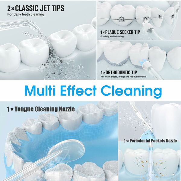 Water Flosser Cordless for Teeth Portable Power Dental Flossers Telescopic Water Tank for Home & Travel Oral Irrigator Cleaner Pick for Teeth