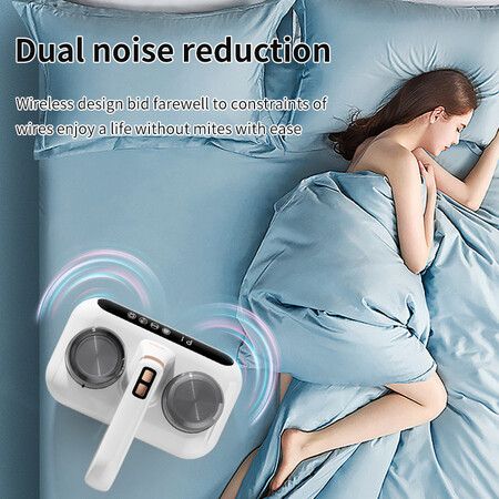 10000pa Bed Mite remover Vacuum Cleaner,Portable Bed Cleaning Double Cup with Moisture Display for Bedroom Sofa Bedding Plush Toys(White)