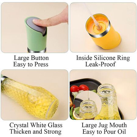 Cooking Oil Sprayer, Olive Oil Sprayer, Air Fryer Sprayer, Oil Sprayer, Glass Bottle, Kitchen Tools for BBQ, Salad, Baking,1 Pack,Yellow