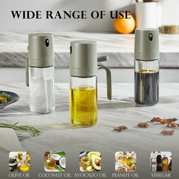 Olive Oil Sprayer for Cooking, Versatile Olive Oil Bottle for Cooking, 8.3 Fl Oz Oil Sprayer for Air Fryer, Salad, Grilling, Roasting,1 Pack