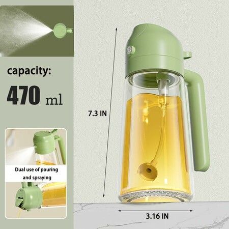 Oil Sprayer for Cooking, 470ML Olive Oil Sprayer, Oil Sprayer for Air Fryer, Salad, BBQ, Roast,1 Pack