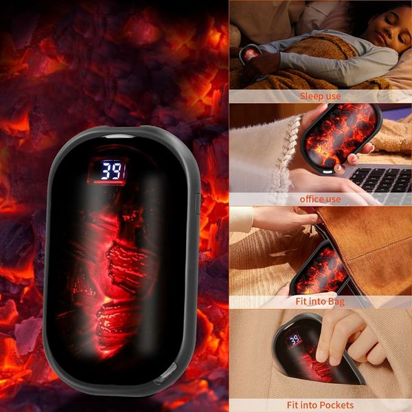 Hand Warmers, 5000mAh Rechargeable Electric Portable Pocket Heater,Split Magnetic Hand Warmer, Reusable Double-Sided Heater for Raynauds, Hunting, Golf, Camping, Women Mens Tech Gifts