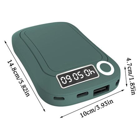 10000mAh 5V/2A Hand Warmers Rechargeable 3 Levels Double Sided Heating Power Bank Portable Handwarmer Gifts for Outdoors