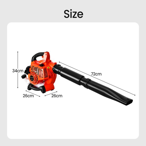 Petrol Leaf Blower 2 Stroke 26CC Cordless Hand Held Garden Lawn Yard Snow Dust Debris Blowing Machine