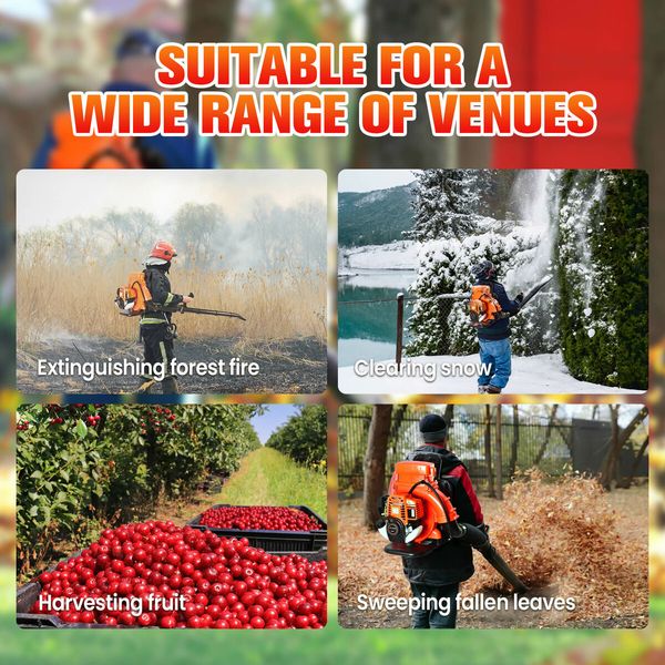 Petrol Leaf Blower Backpack 4 Stroke 38CC Cordless Grass Garden Lawn Yard Dust Debris Blowing Machine