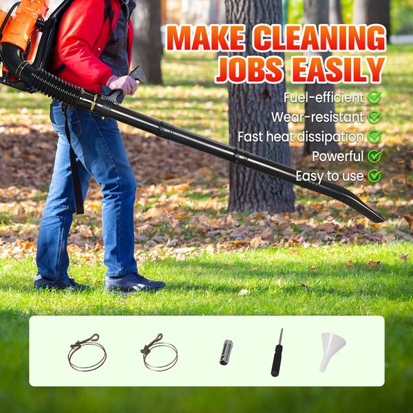 Petrol Leaf Blower Backpack 4 Stroke 38CC Cordless Grass Garden Lawn Yard Dust Debris Blowing Machine