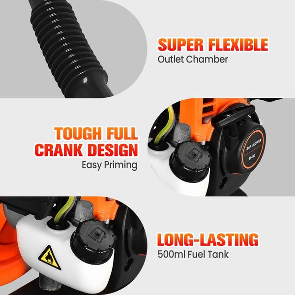 Petrol Leaf Blower Backpack 4 Stroke 38CC Cordless Grass Garden Lawn Yard Dust Debris Blowing Machine