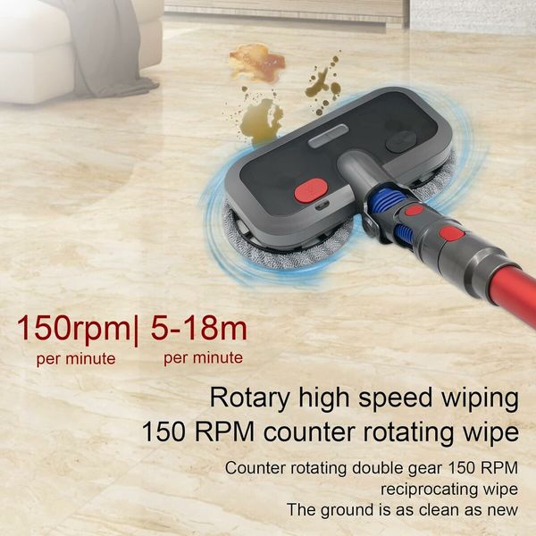 Electric Mop Head Attachment for Dyson V7 V8 V10 V11 V15 Wet and Dry Cordless Vacuum Cleaner Mop Cleaning Head Floor Brush Replacement Parts