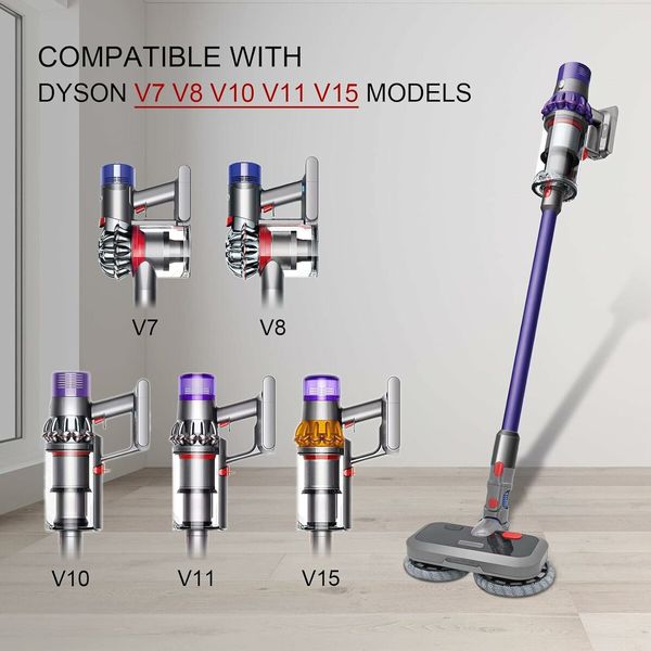 Electric Mop Head Attachment for Dyson V7 V8 V10 V11 V15 Wet and Dry Cordless Vacuum Cleaner Mop Cleaning Head Floor Brush Replacement Parts