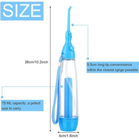 Water Dental Irrigator for Teeth Oral Irrigator Water Teeth Cleaner, Non-Electric Selection, Portable, Cordless Oral Irrigator, Manual Air Pressure, Simple Operation