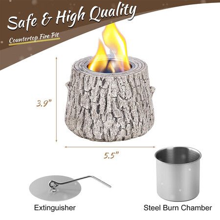 Indoor Tabletop Fire Pit Bowl, Mini Fire Pit Rubbing Alcohol Fireplace, Portable Ethanol Fire Pit, Table Top Fire Pit Bowl