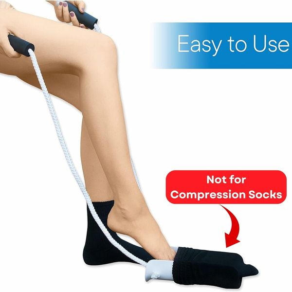 Deluxe Sock Aid, Socks Helper with Foam Handles (for Regular Socks)